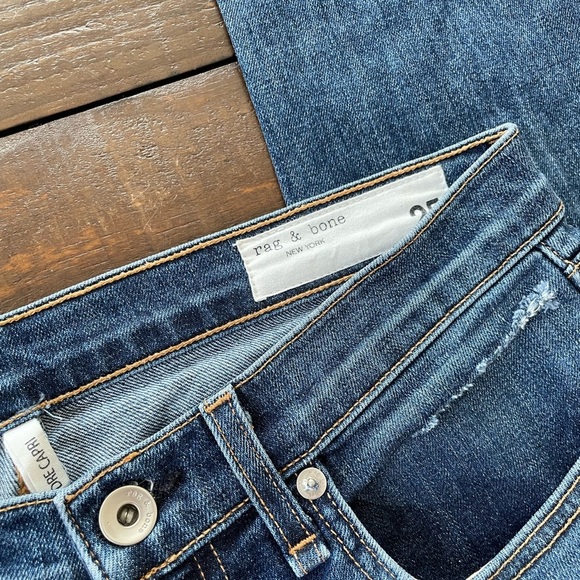 COPY - rag & bone Dre Capri medium wash distressed jeans size 25 - Picture 4 of 8